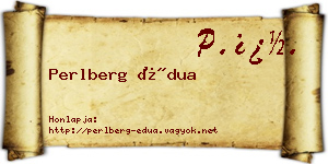 Perlberg Édua névjegykártya